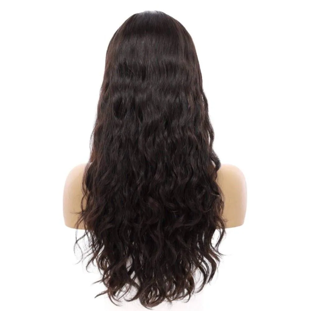 24" Gisele Silk Top Wig Natural Black Wavy