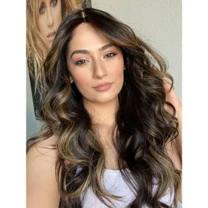 24" Luxe Silk Top Wig #1B Black w/ Balayage Color