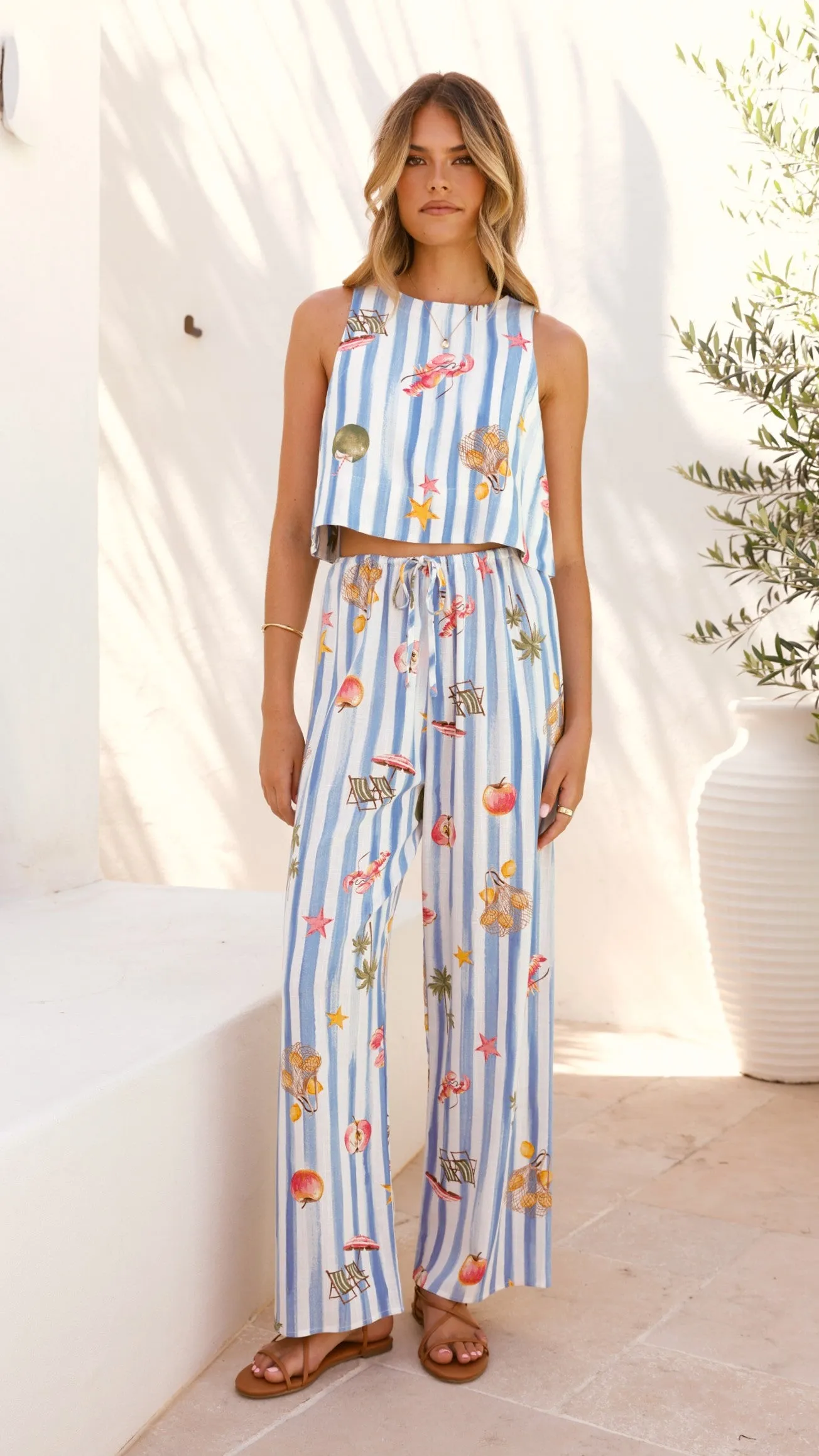 Alejandro Top - Striped Sailor Print