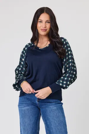 Alpine by Shine On Adeline Top Ink with Shadow Square Print