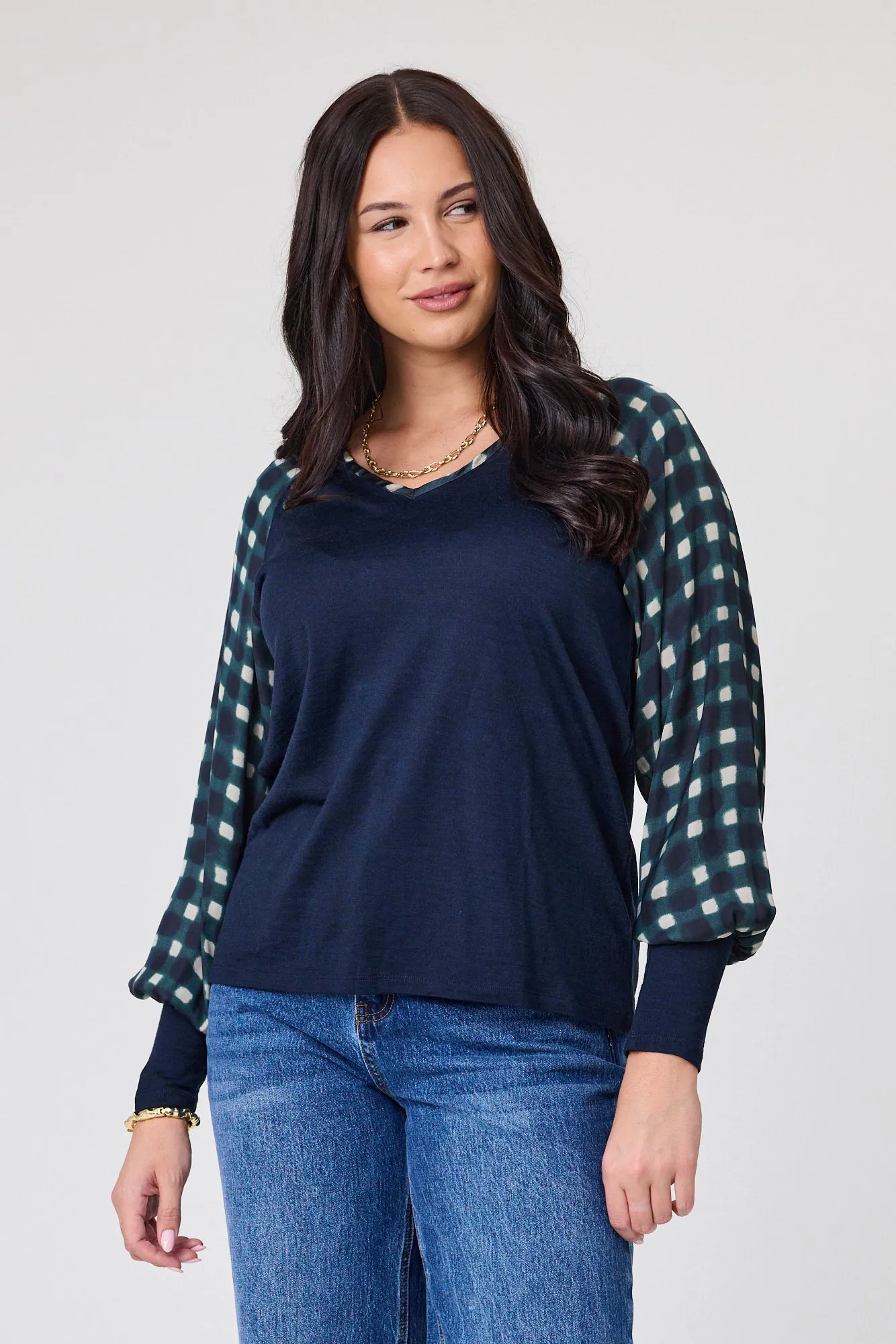 Alpine by Shine On Adeline Top Ink with Shadow Square Print