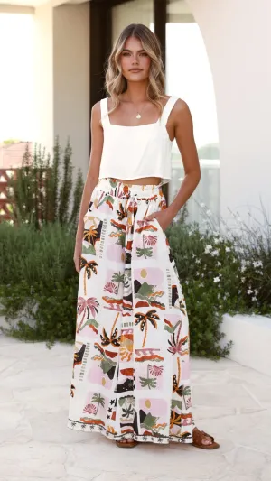 Avery Wide Leg Pants  - Desert Palms