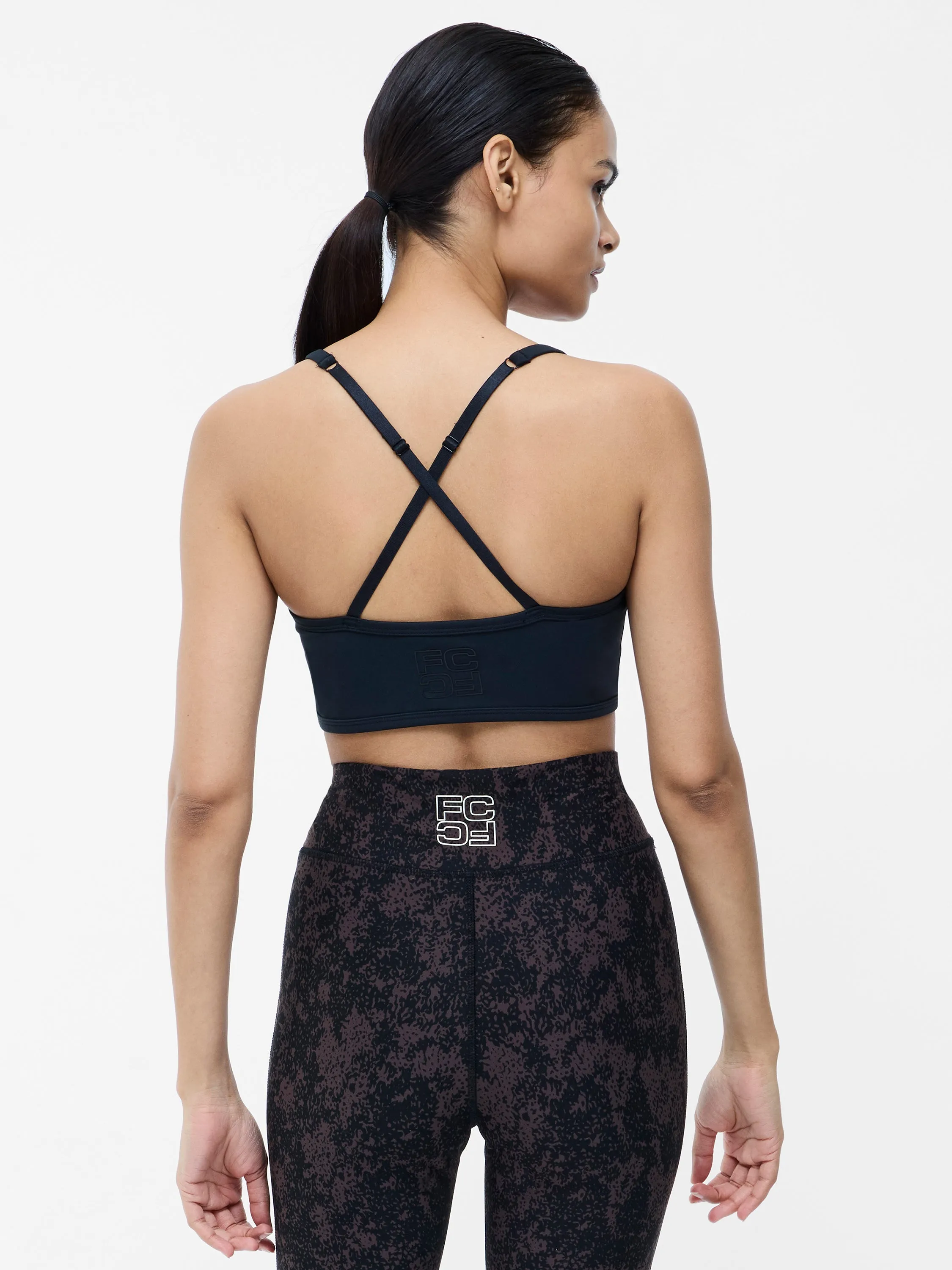Black Yoga Ruched Sports Bra