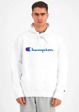 Champion Men's Script Logo Hoodie White