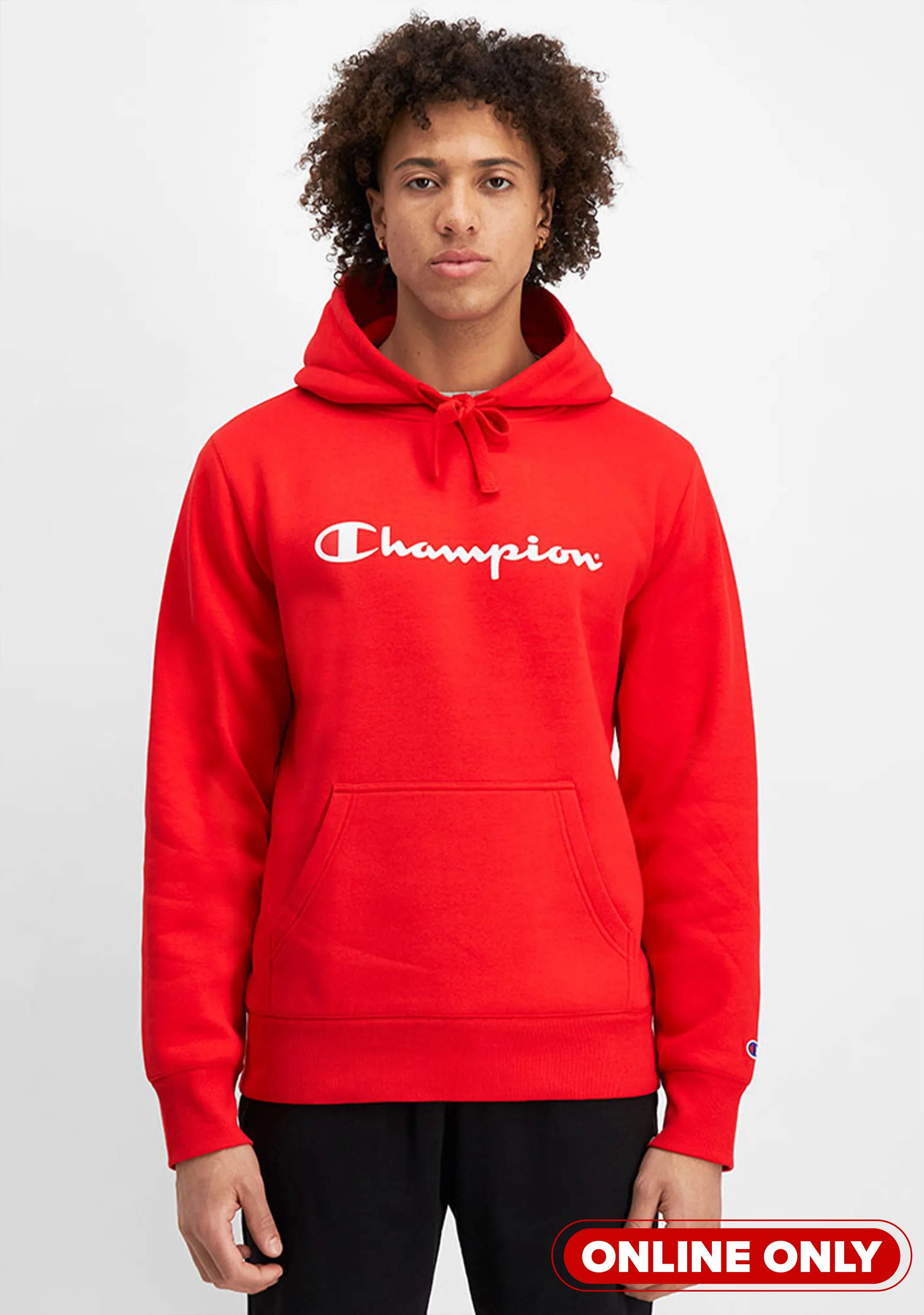 Champion Mens Script Logo Hoodie