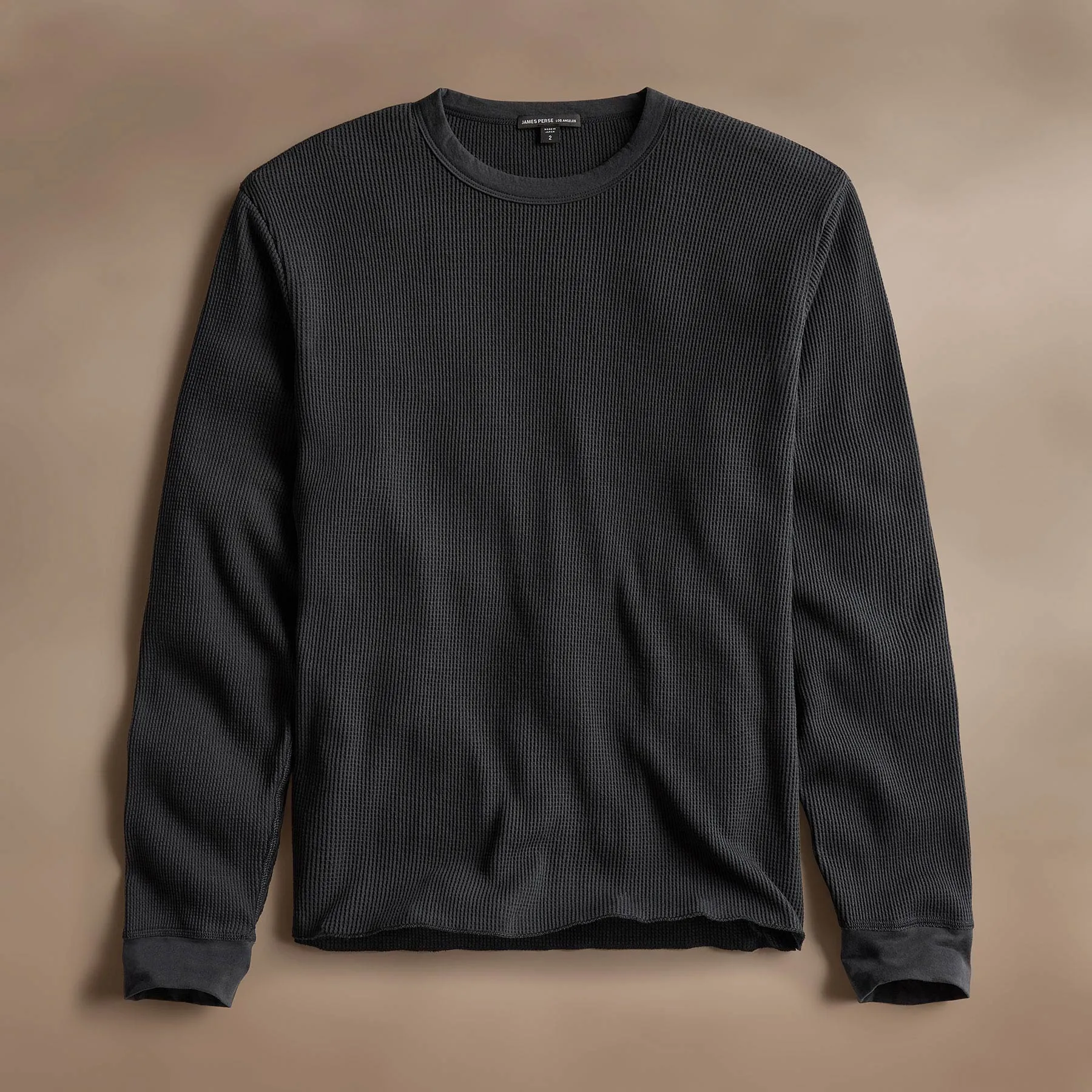 Cotton Linen Waffle Crew - Magma