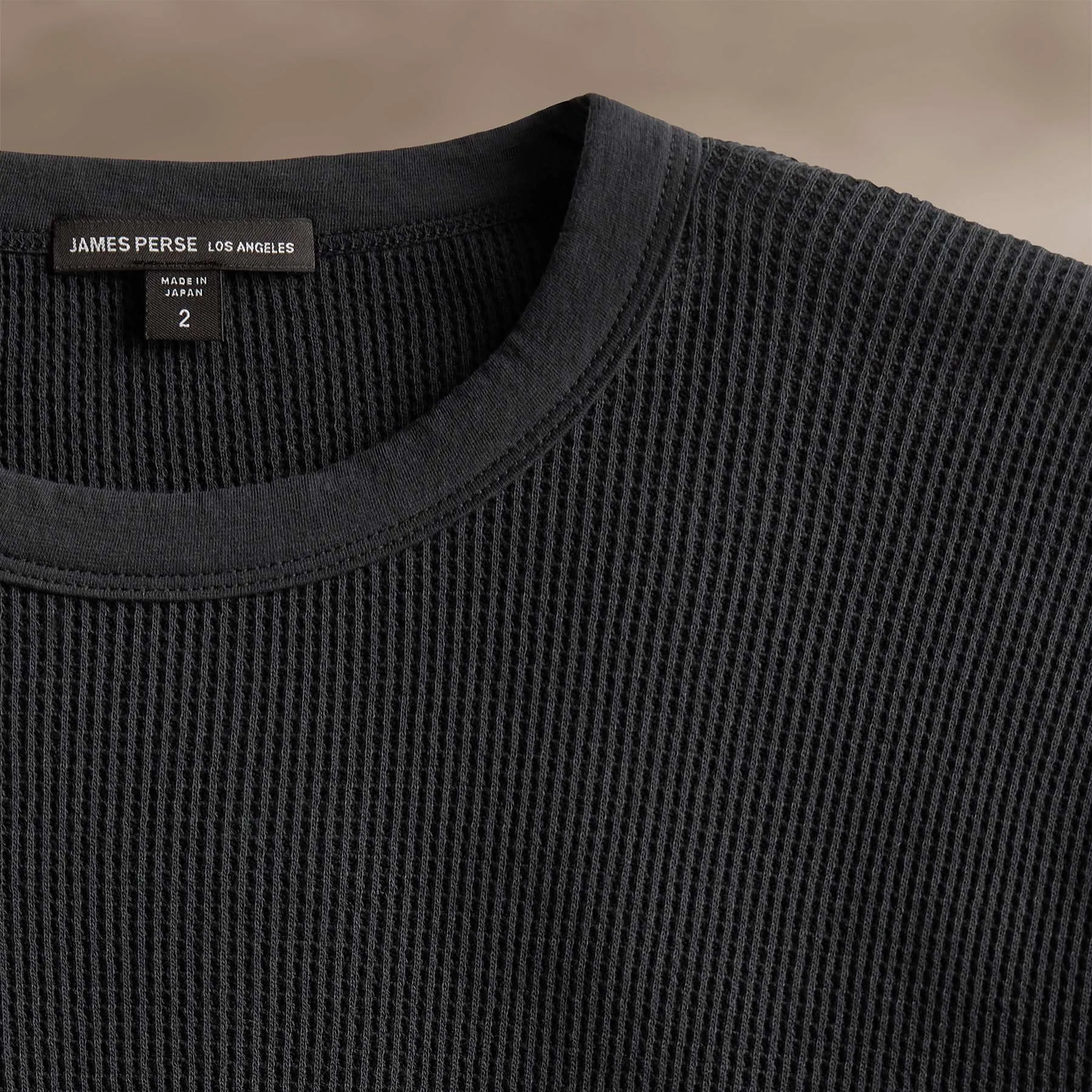 Cotton Linen Waffle Crew - Magma