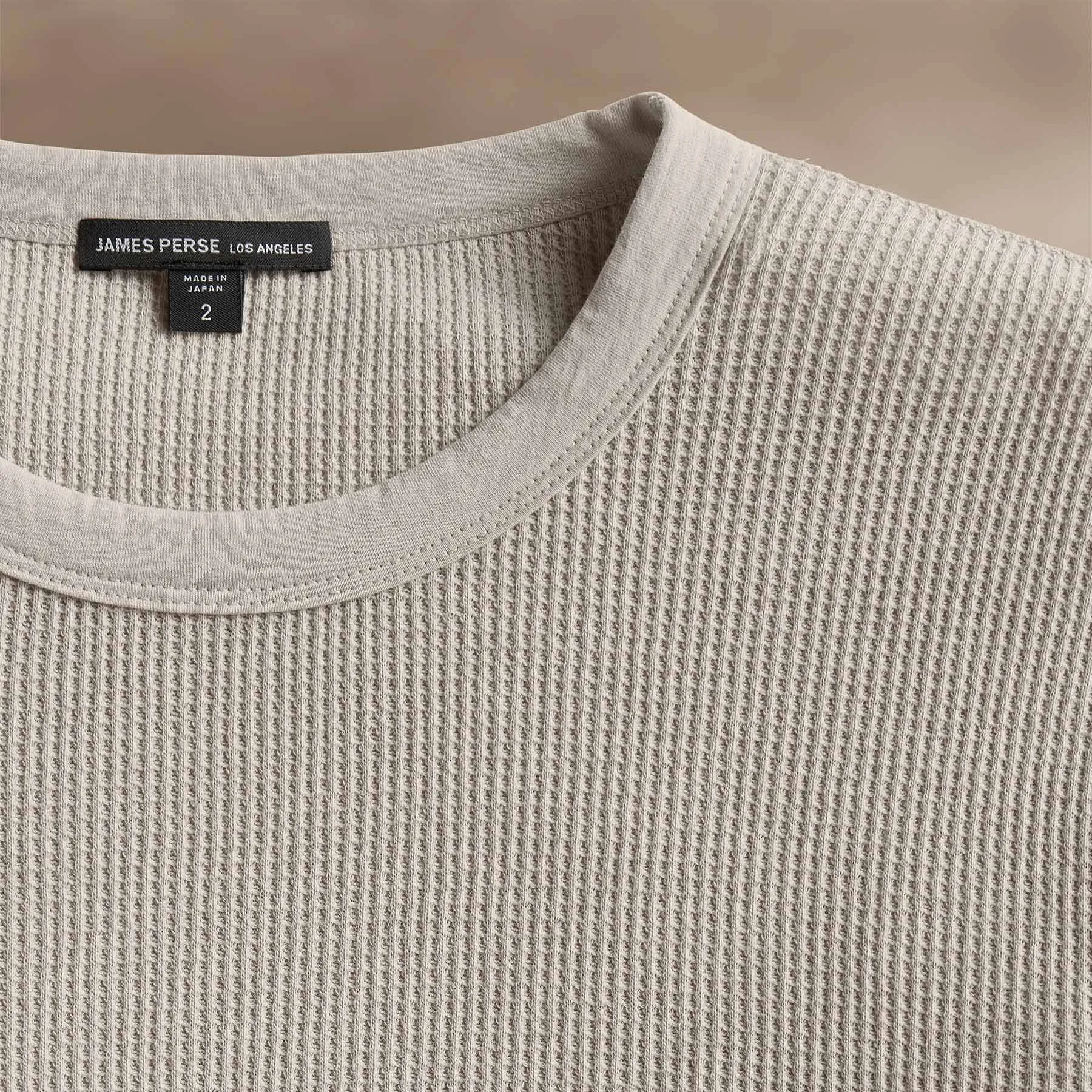 Cotton Linen Waffle Crew - Salt