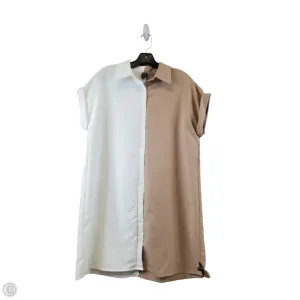 Dress Casual Midi By Shein In Brown & White, Size: S