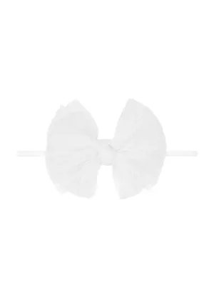 Fab Skinny Tulle Headband - Pleated White
