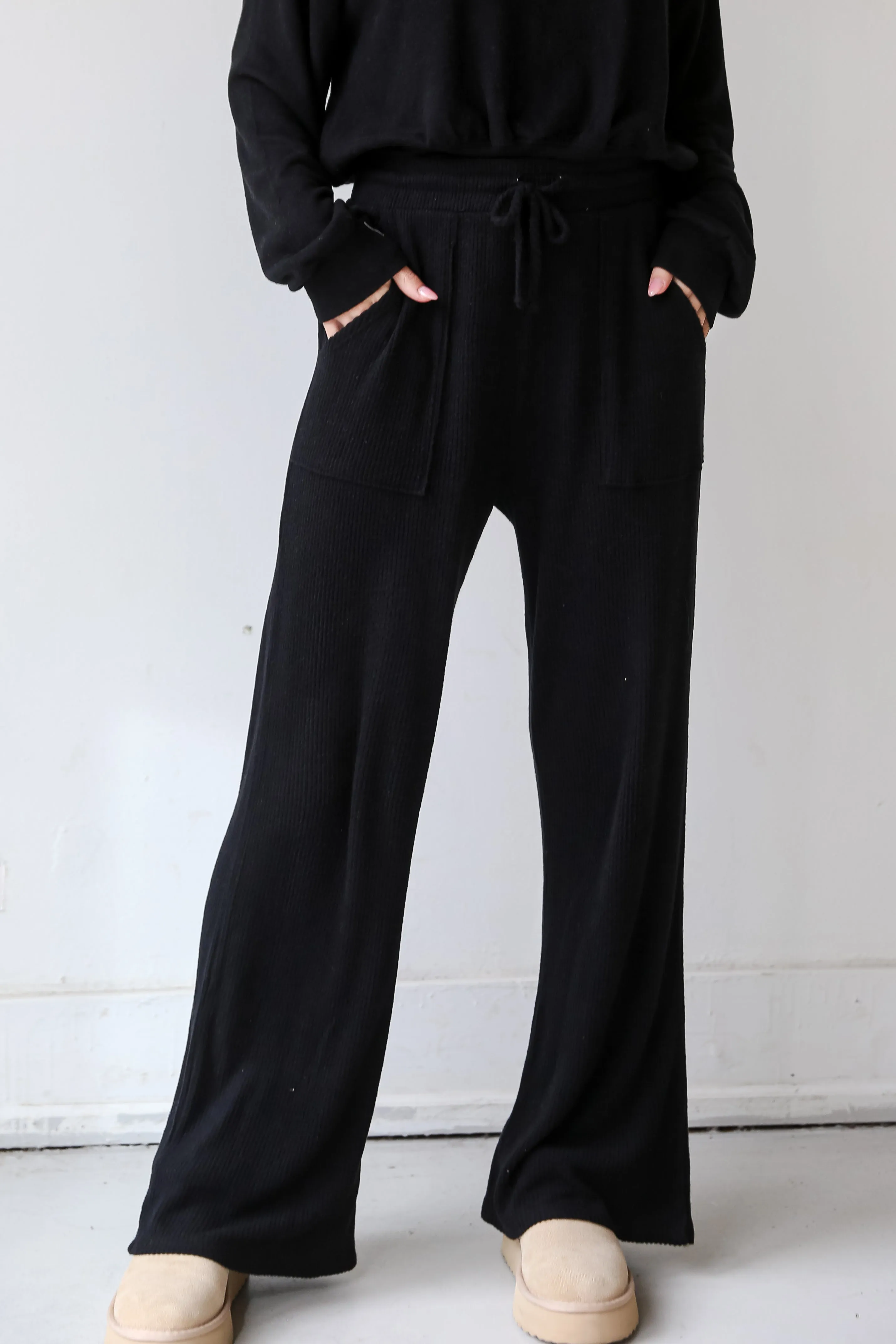 FINAL SALE - Homebody Brushed Ribbed Knit Lounge Pants - DOORBUSTER