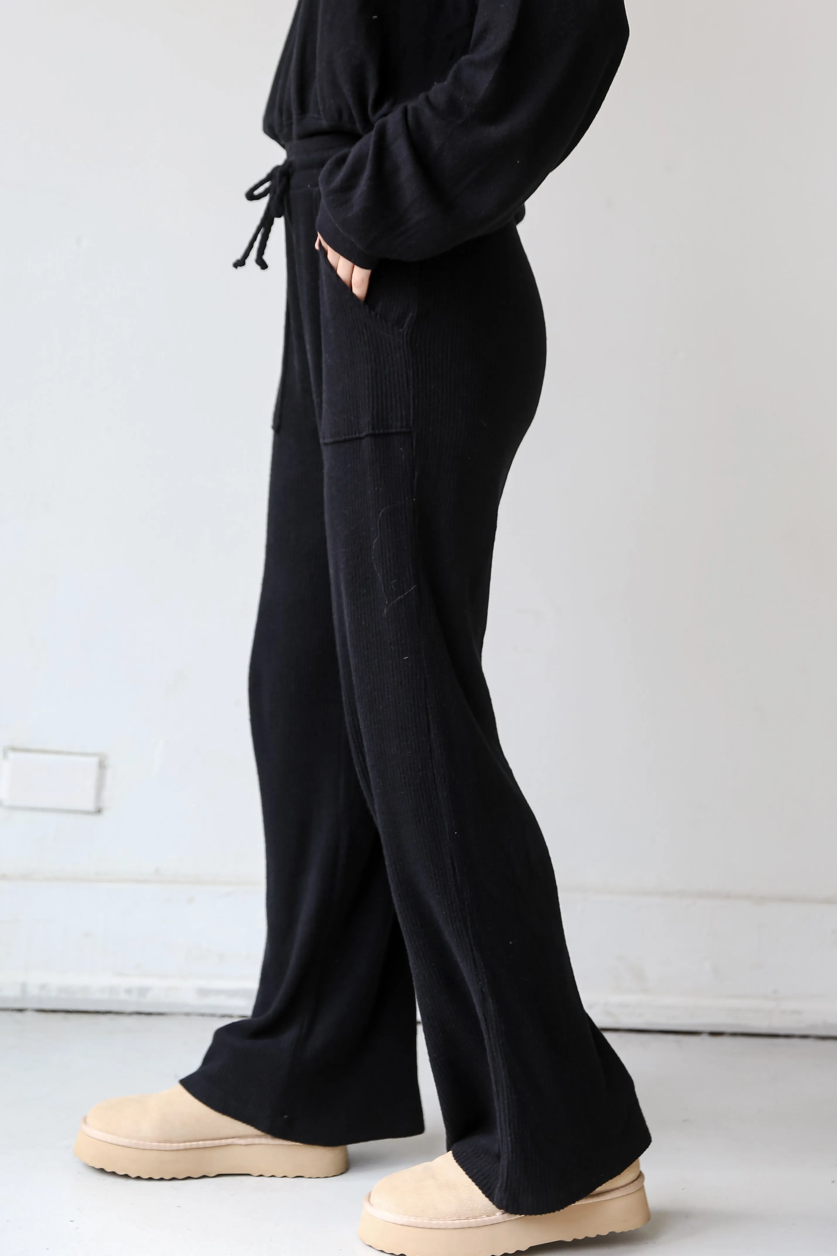 FINAL SALE - Homebody Brushed Ribbed Knit Lounge Pants - DOORBUSTER