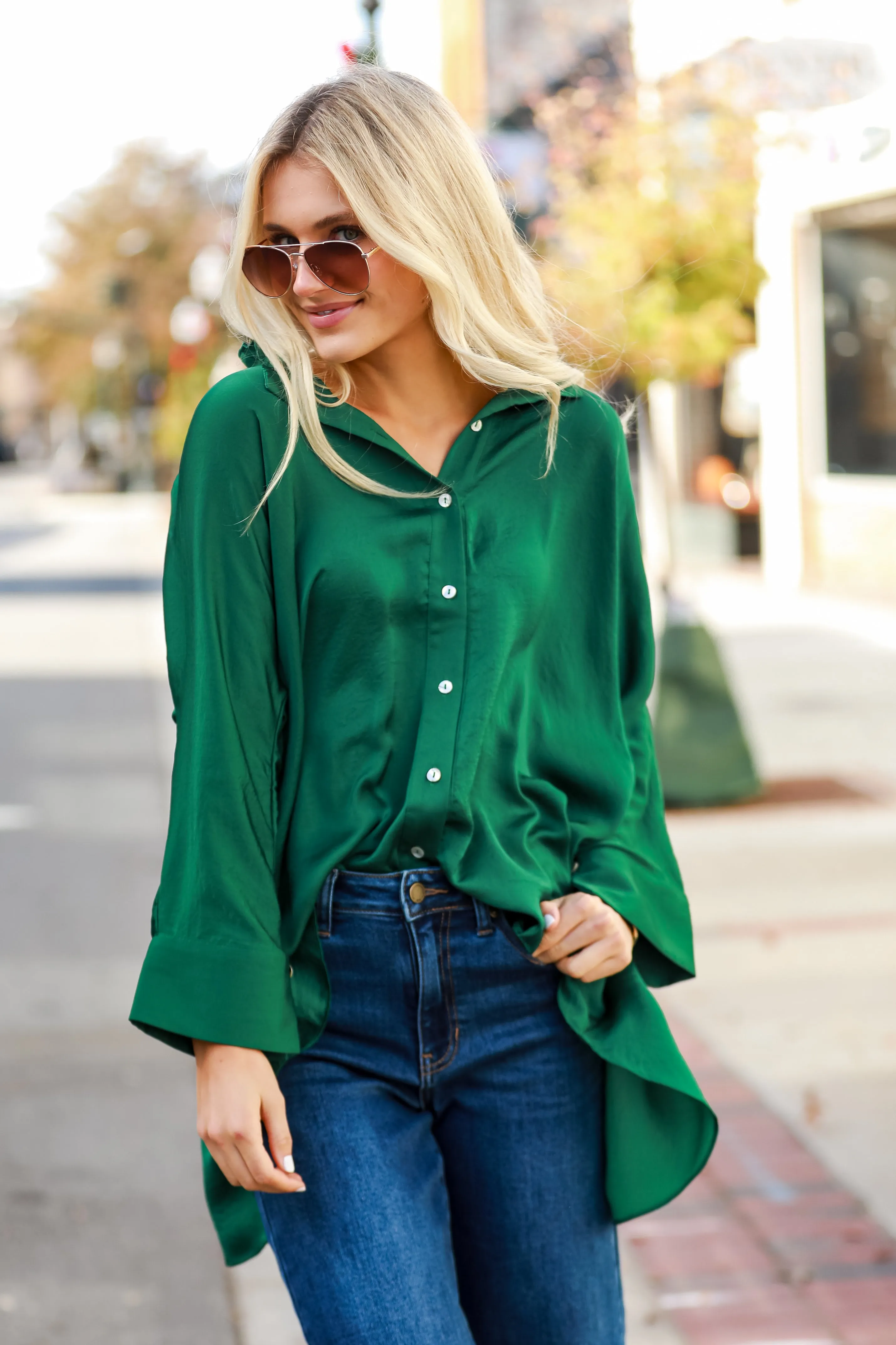 FINAL SALE - Marvelous Icon Satin Oversized Blouse