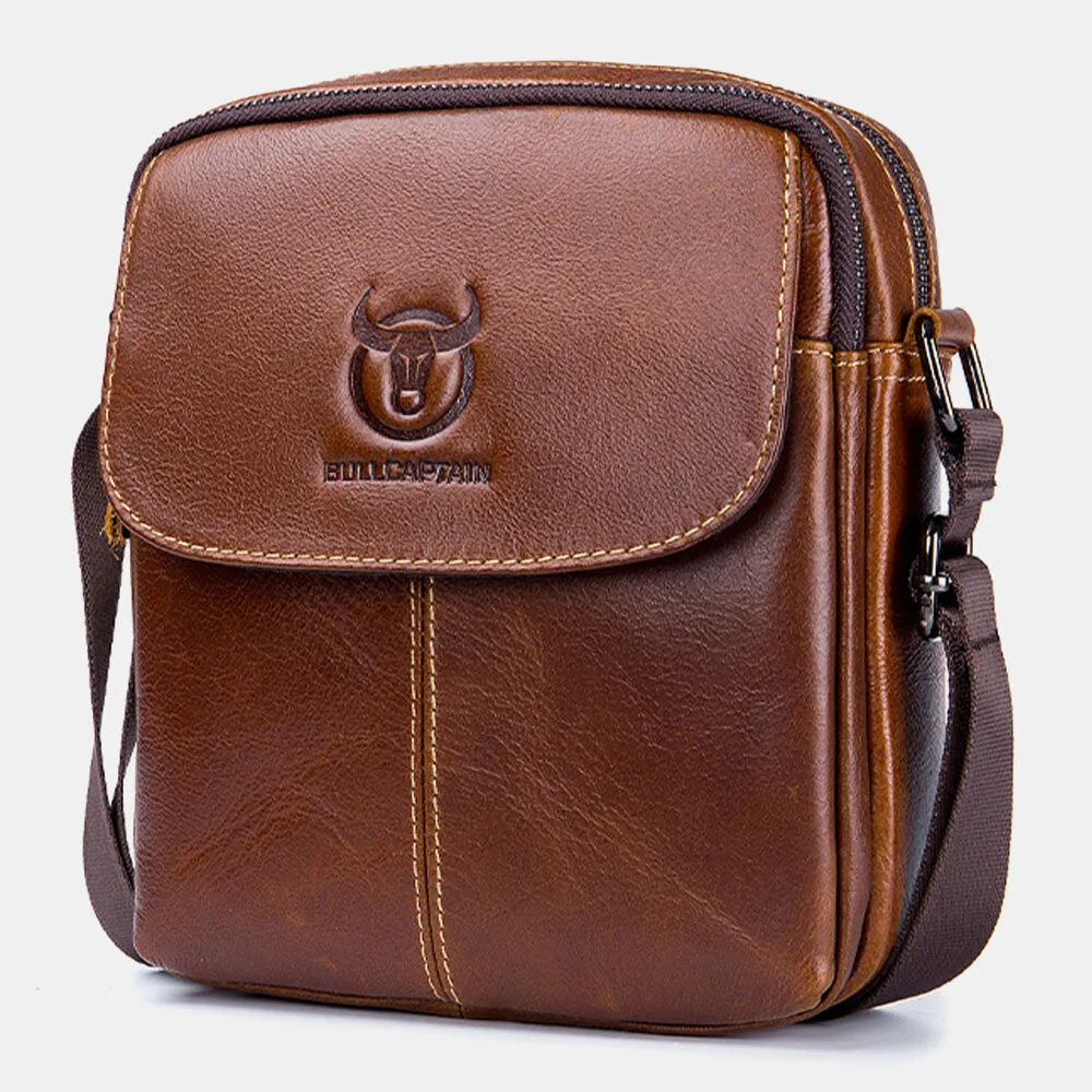 First Layer Cowhide Retro Large Capacity Shoulder Bag For Men