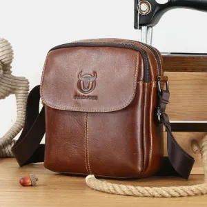 First Layer Cowhide Retro Large Capacity Shoulder Bag For Men