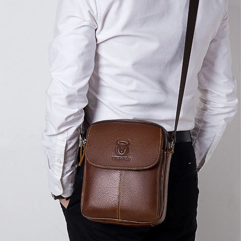 First Layer Cowhide Retro Large Capacity Shoulder Bag For Men