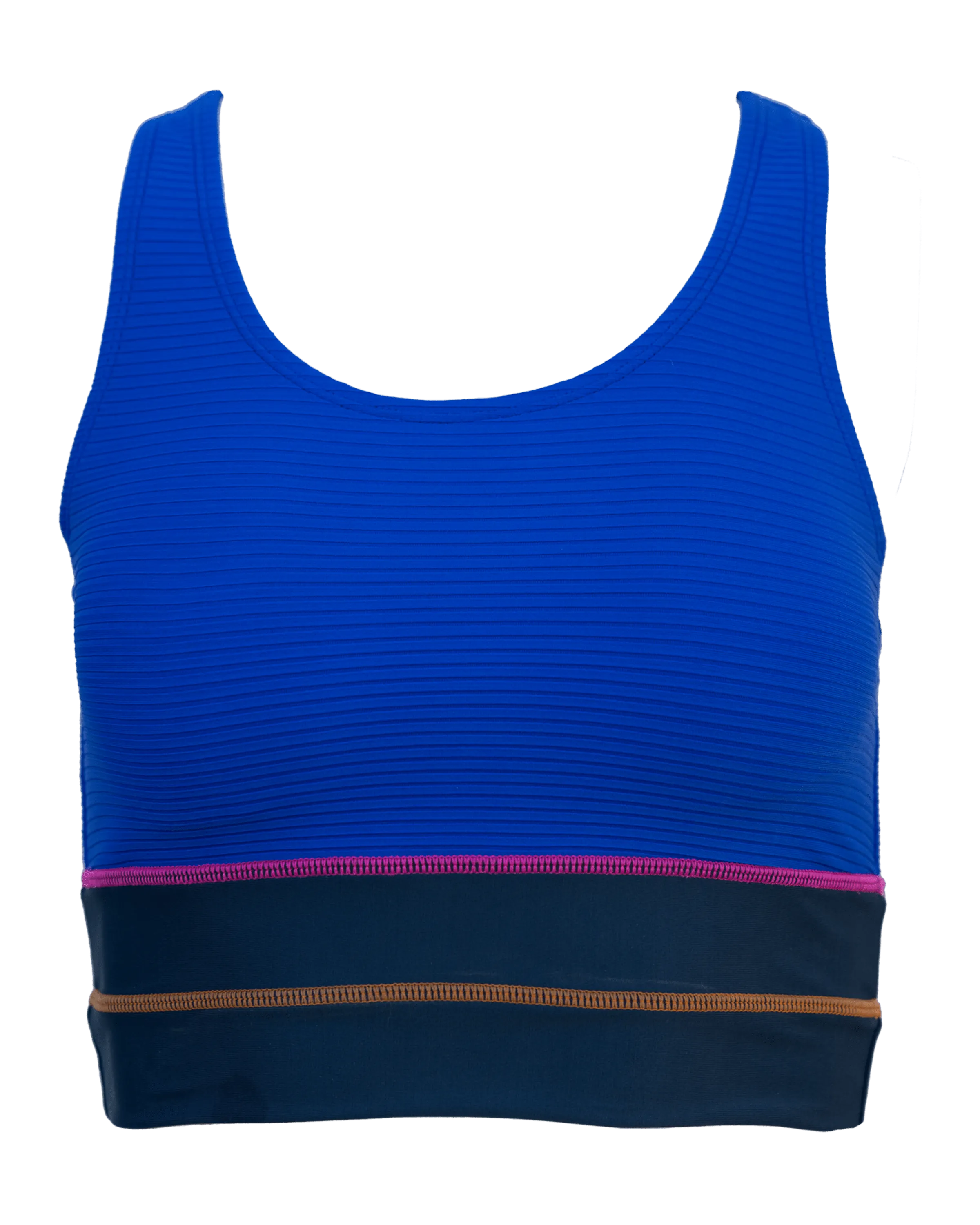 Flat Rib Cobalt Cut Back Crop