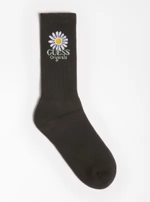 Guess Originals Black Daisy Socks
