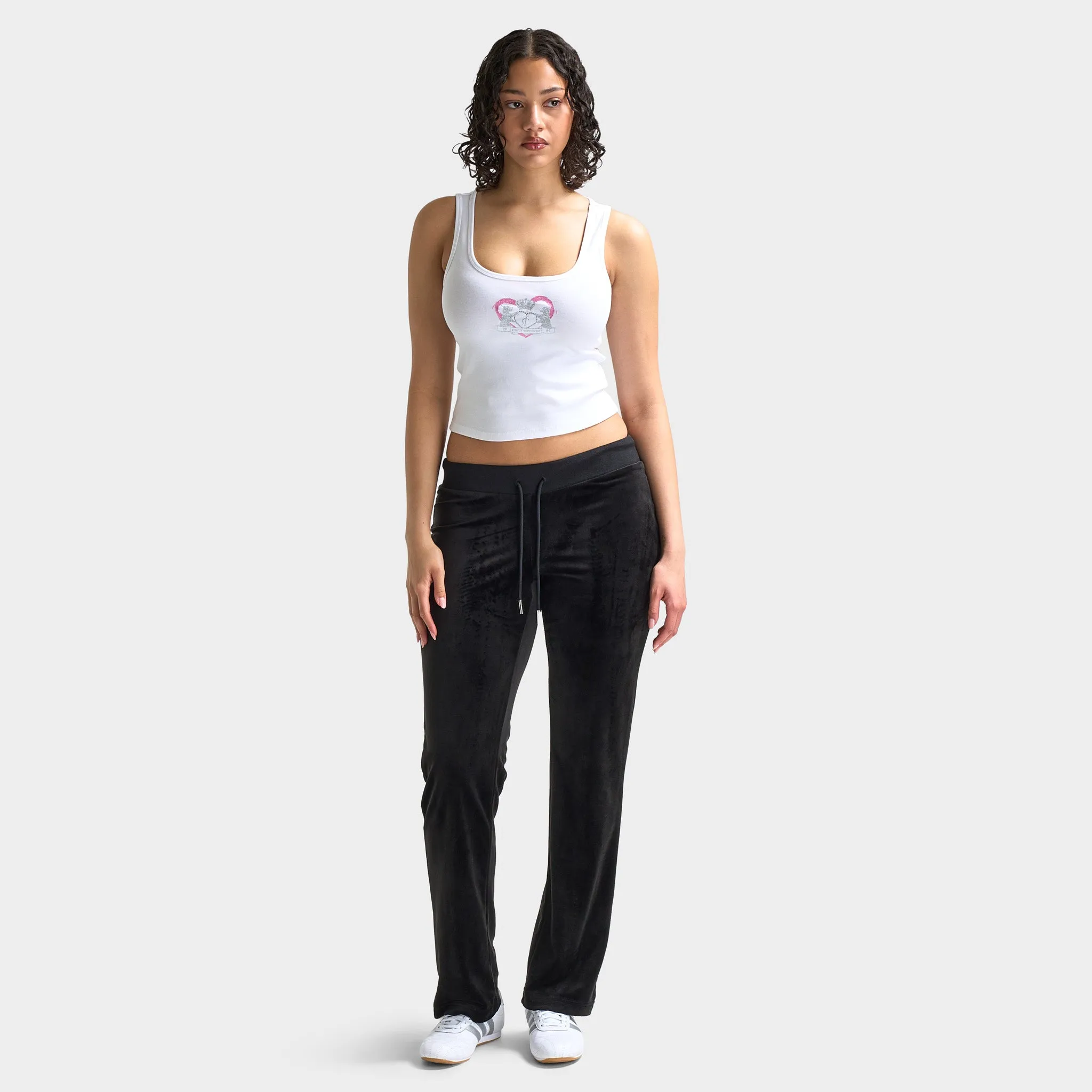 Juicy Couture Women's Cropped Fitted Graphic Tank / White