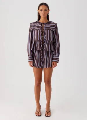Keely Boxers - Purple Brown Stripe