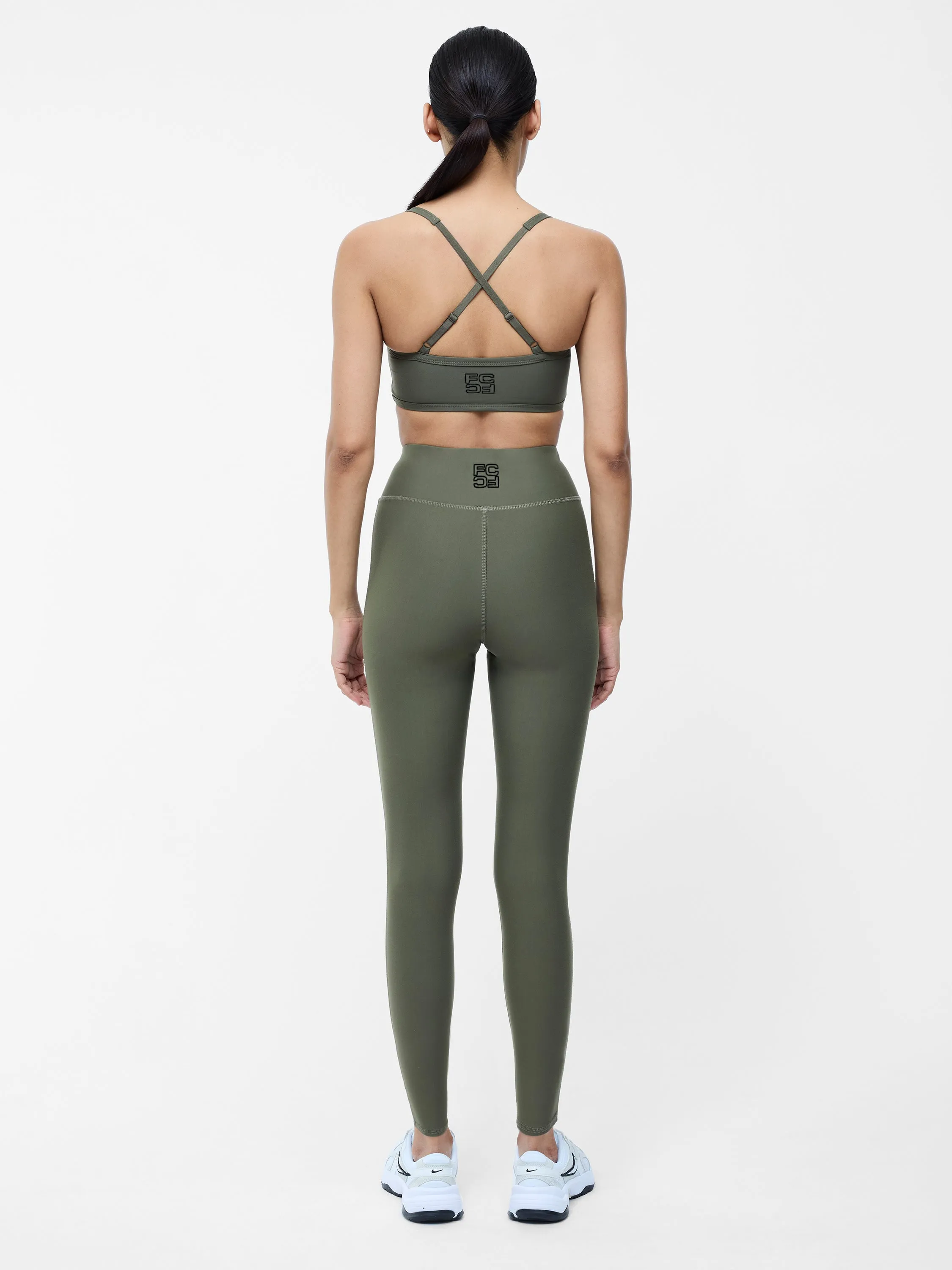 Khaki Ruched Sports Bra