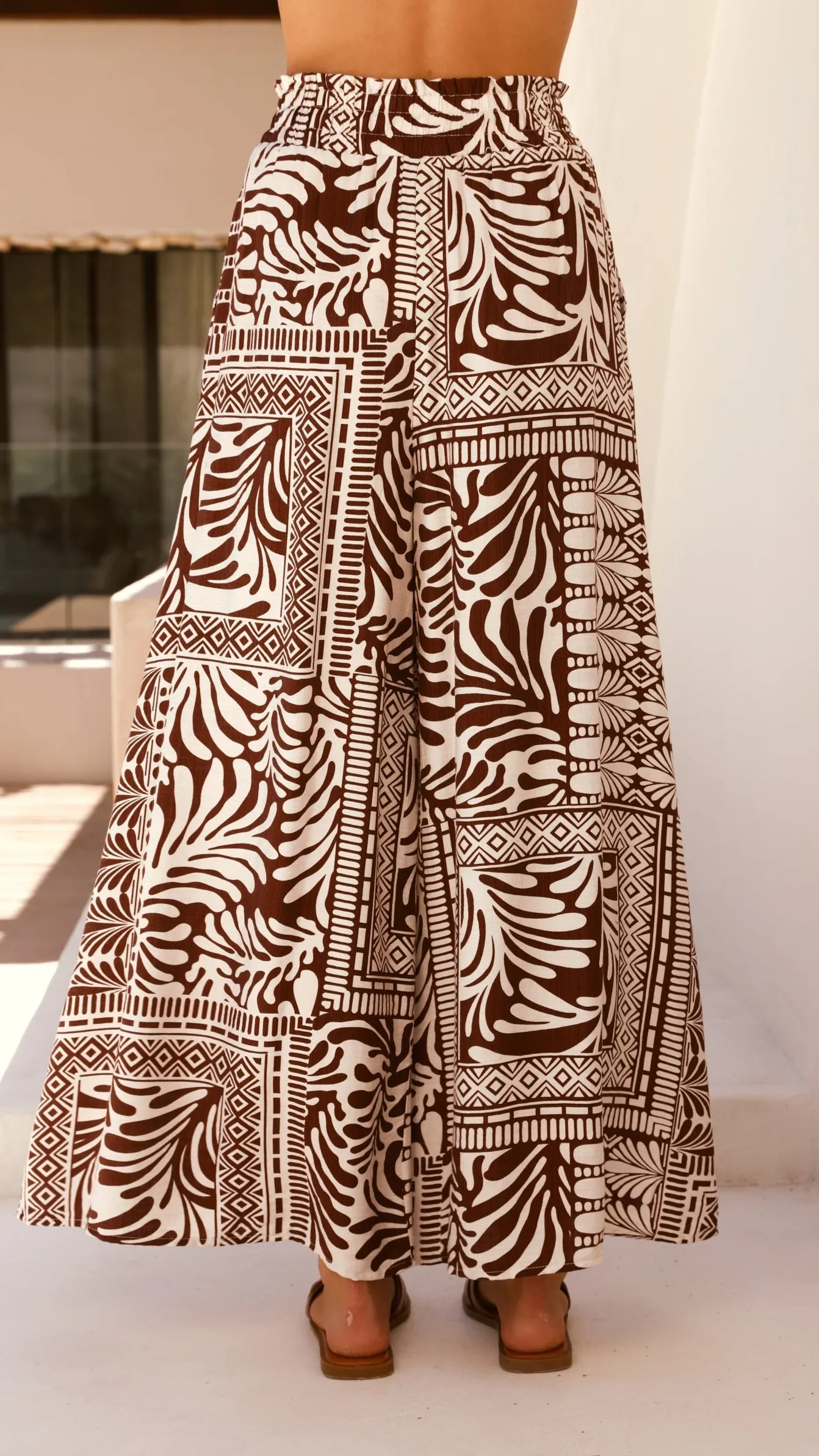 Lysandra Pants - Brown Geo Print