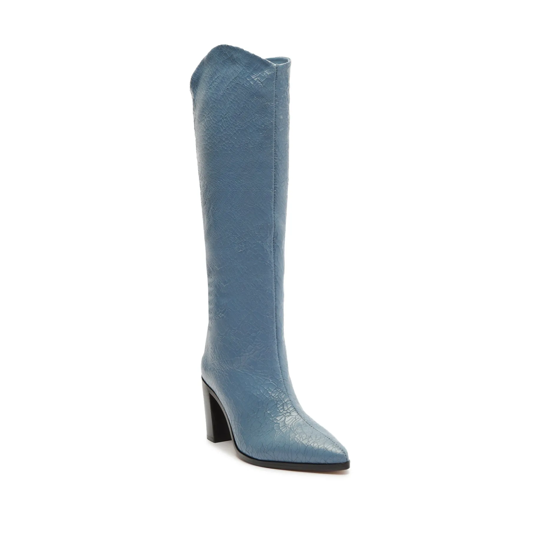 Maryana Block Crackled Leather Boot