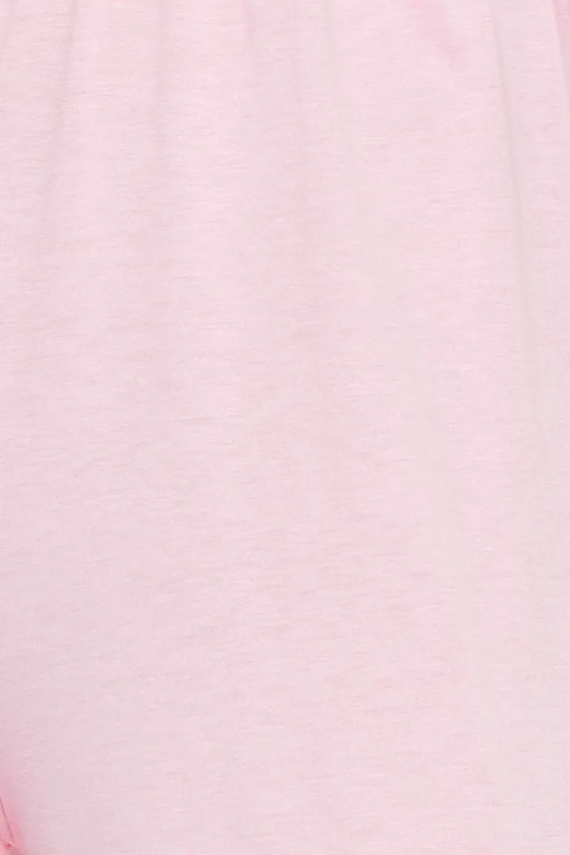 Pink Drawstring Ruched Set