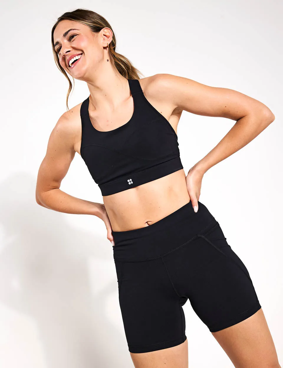 Power Medium Support Sports Bra - Black