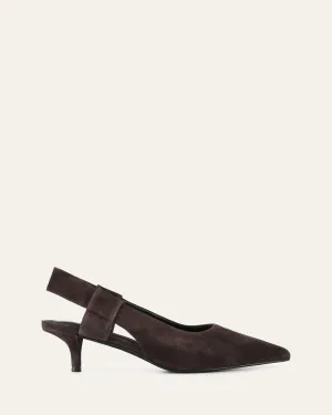 ROSA LOW HEELS BITTER CHOC SUEDE
