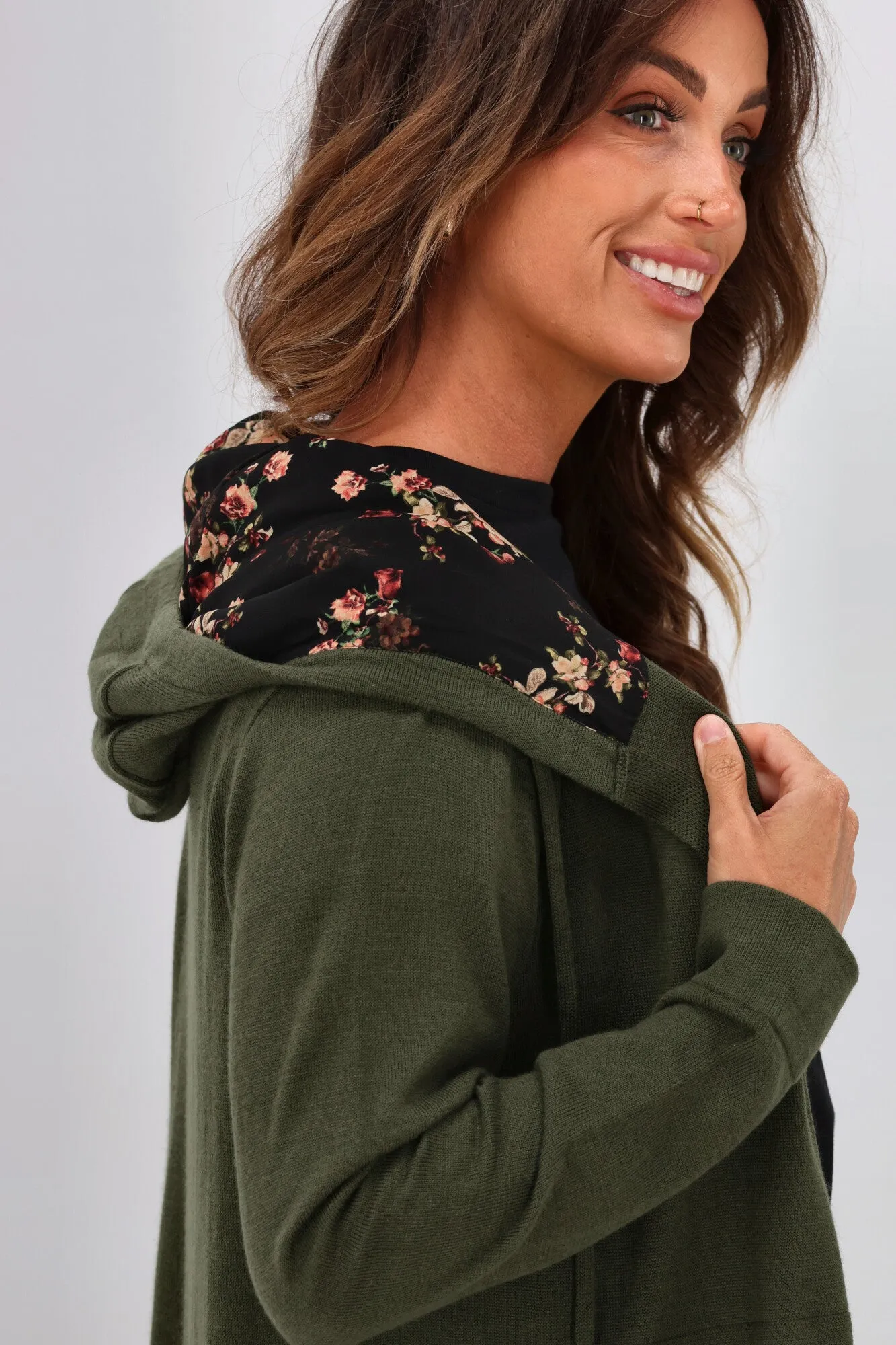 Shine On Label Big Dreams Merino Cardigan Hunter Green