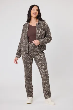 Shine On Label Drew Leopard Print Jean