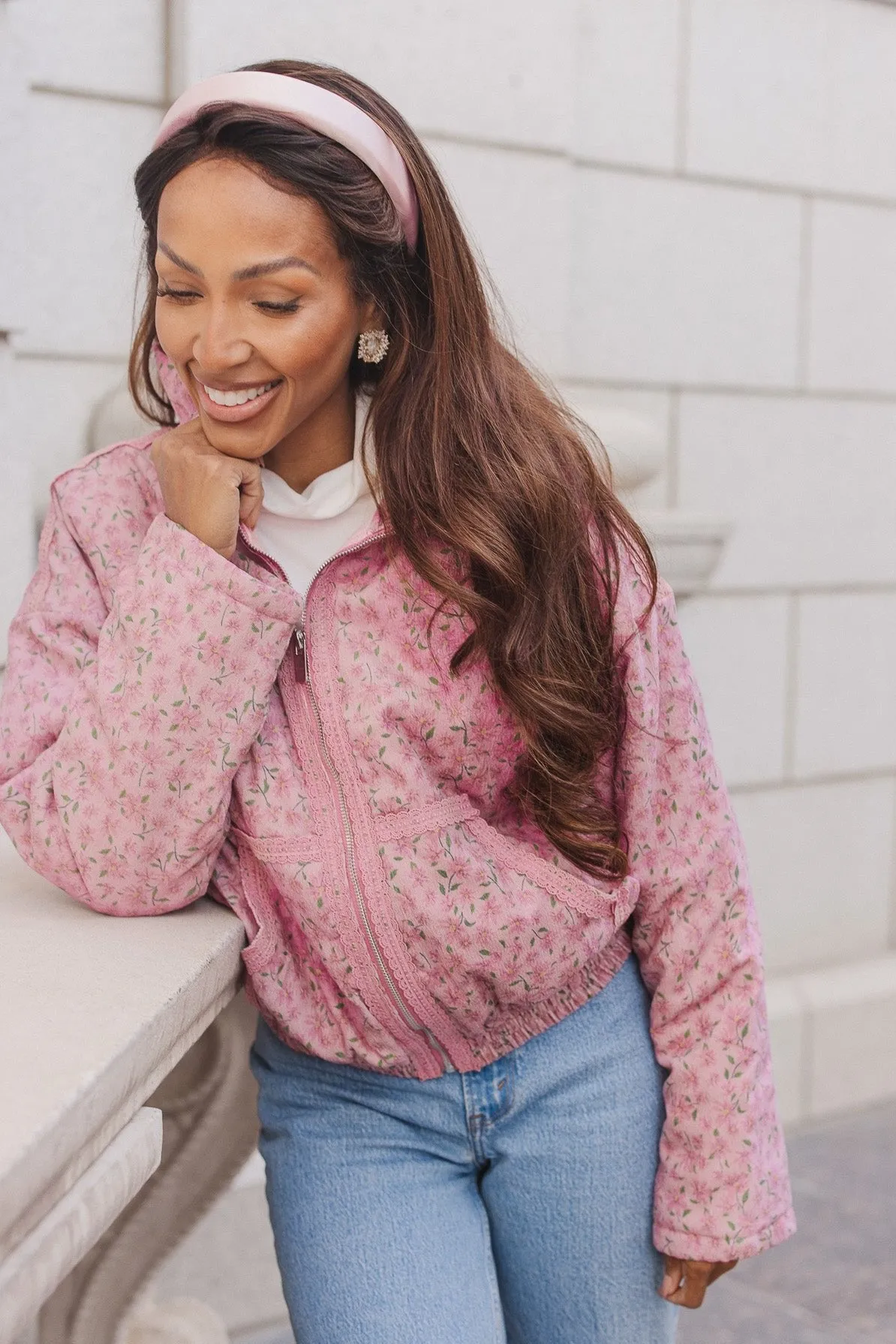 Tasia Jacket in Pink Floral - FINAL SALE