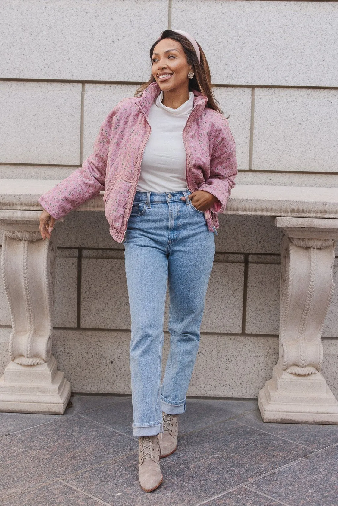 Tasia Jacket in Pink Floral - FINAL SALE