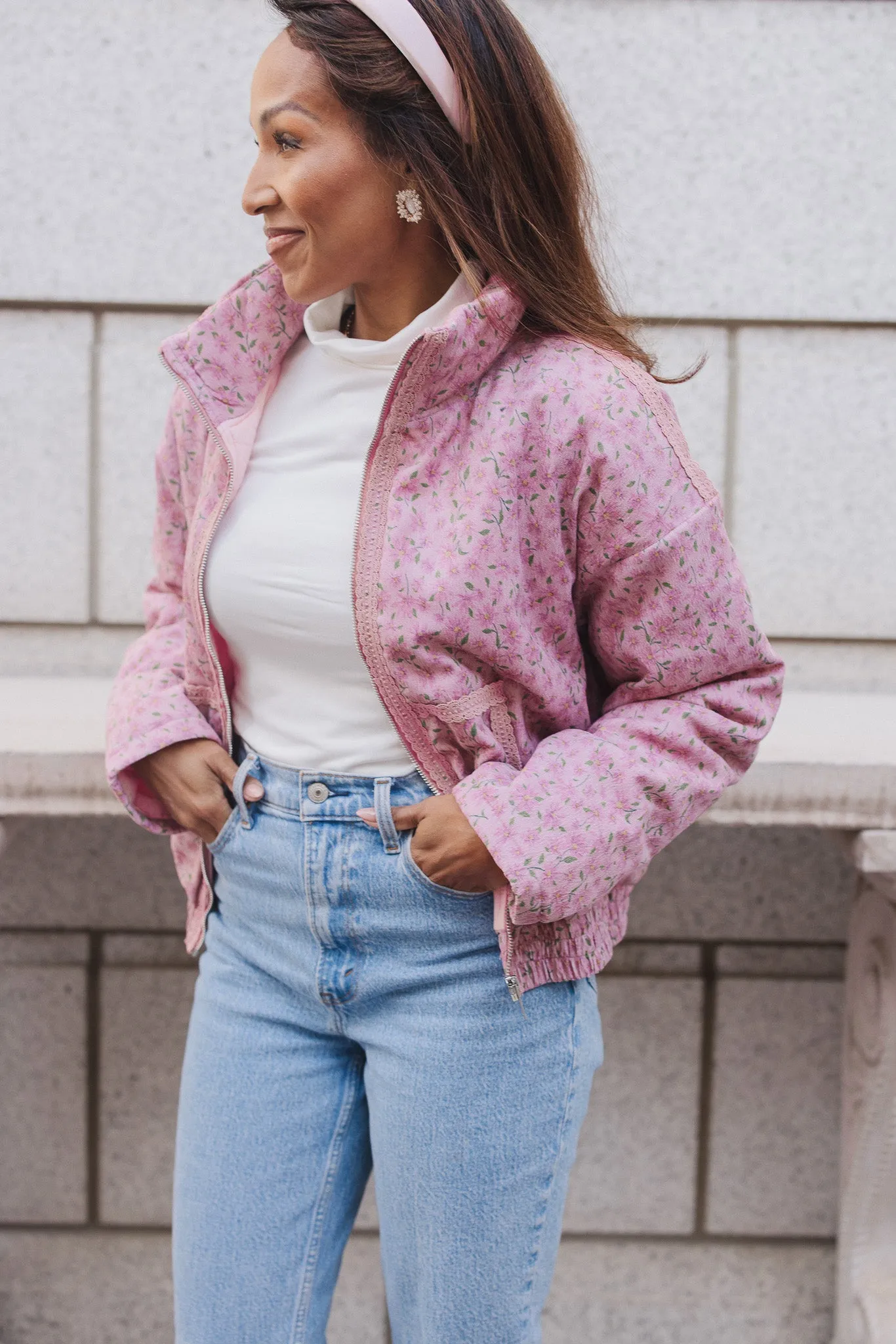 Tasia Jacket in Pink Floral - FINAL SALE