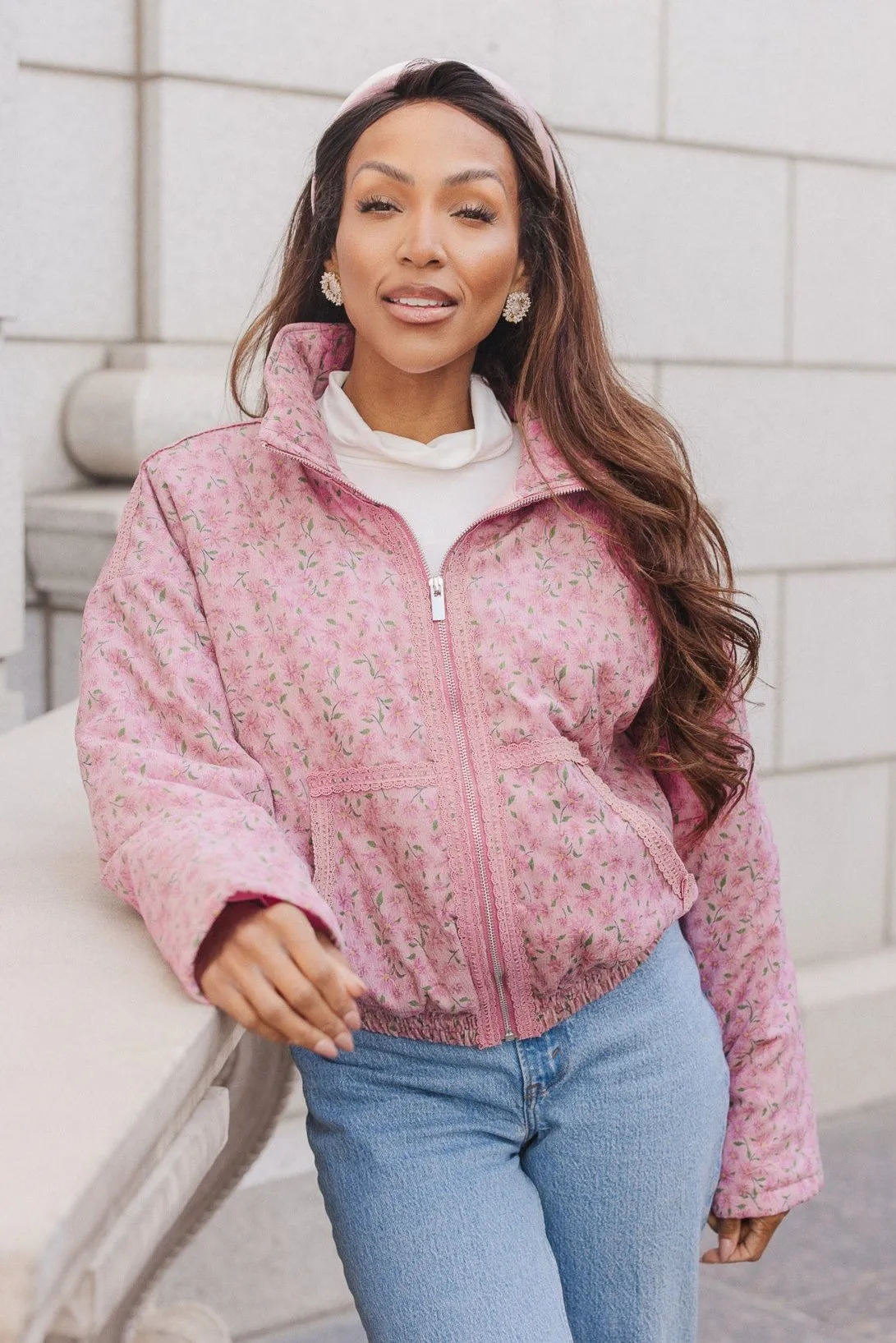 Tasia Jacket in Pink Floral - FINAL SALE