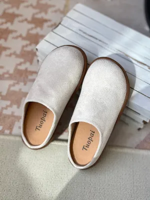 Women Summer Soft Sole Closed-Toe Half-Slip Birkenstock Flats