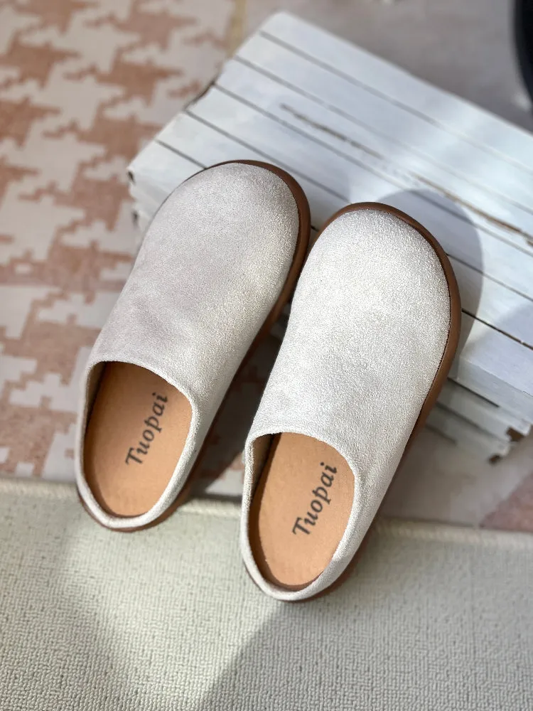 Women Summer Soft Sole Closed-Toe Half-Slip Birkenstock Flats