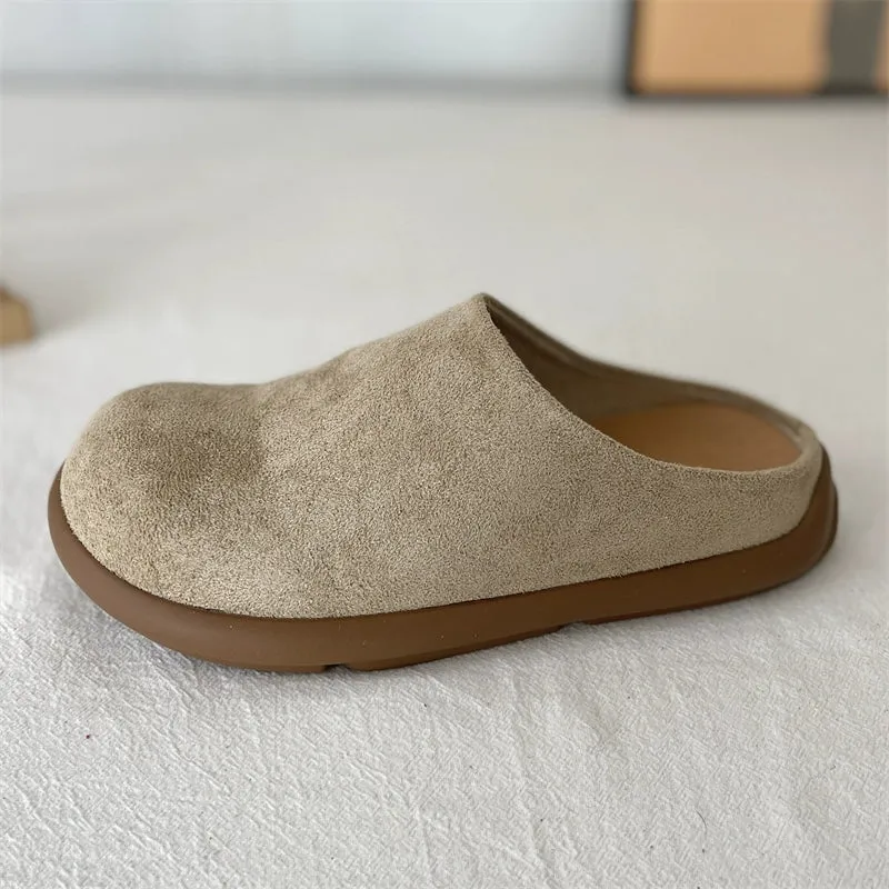 Women Summer Soft Sole Closed-Toe Half-Slip Birkenstock Flats
