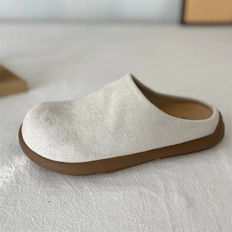 Women Summer Soft Sole Closed-Toe Half-Slip Birkenstock Flats